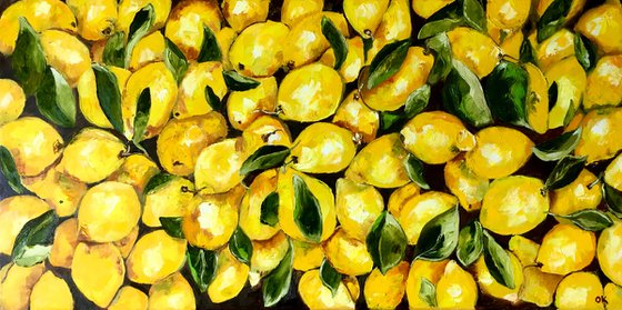 Lemons, oil painting
