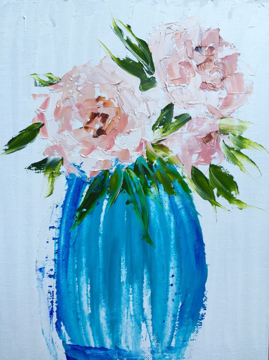 Vase of Peonies 14x11 by Emma Bell