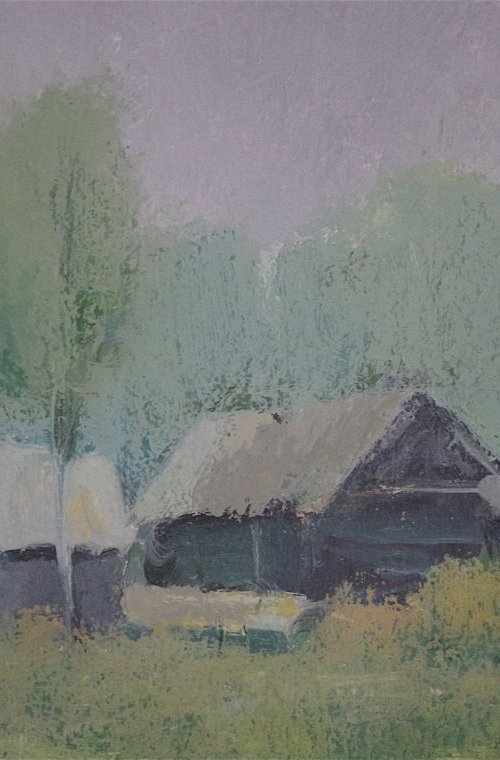 Landscape oil painting, Village side, One of a kind, Signed, Hand Painted by Vahe Yeremyan