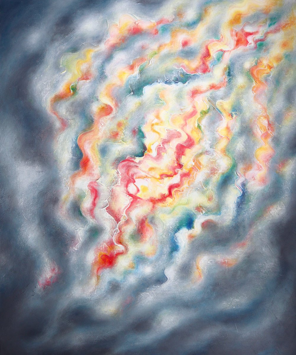 Organic Abstract Acrylic Painting By Tam Chianta, 30 X 36", It Always Was, Original Artwork