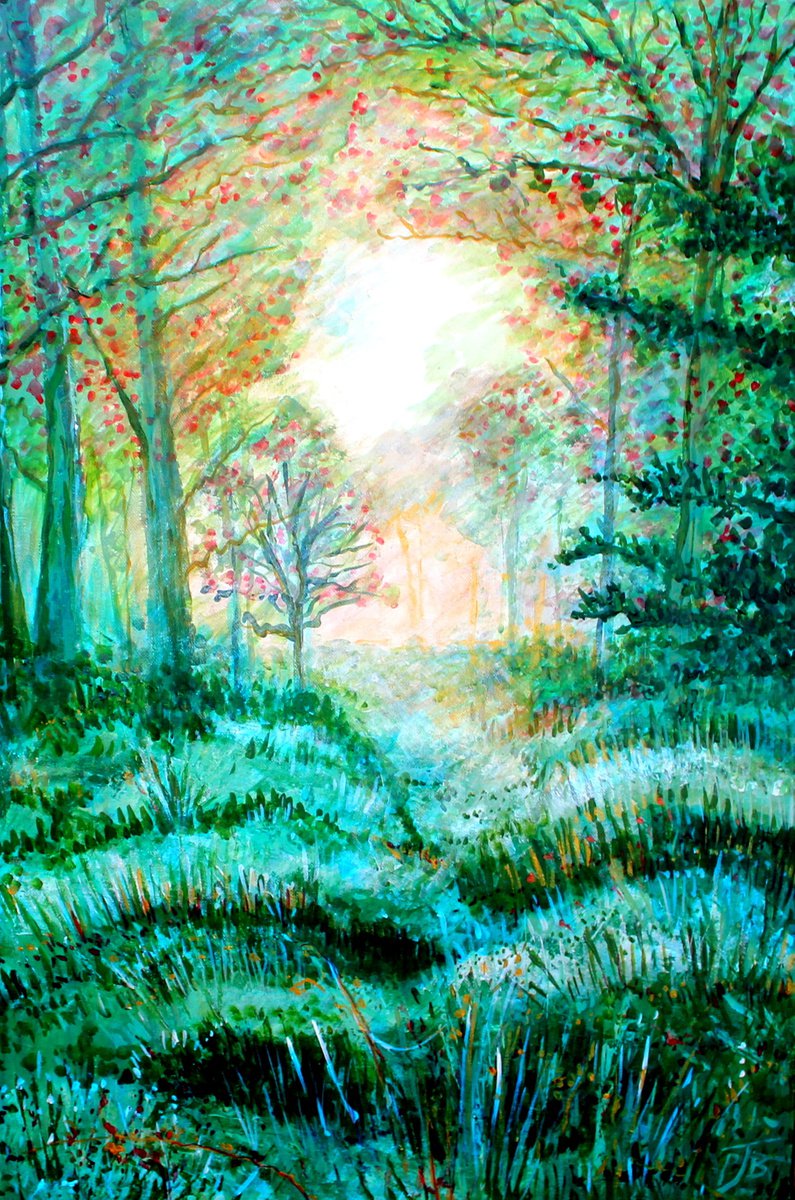  Dew-Drenched Woodland By Paul J Best, 20 X 30, Artwork For Sale On Artfinder