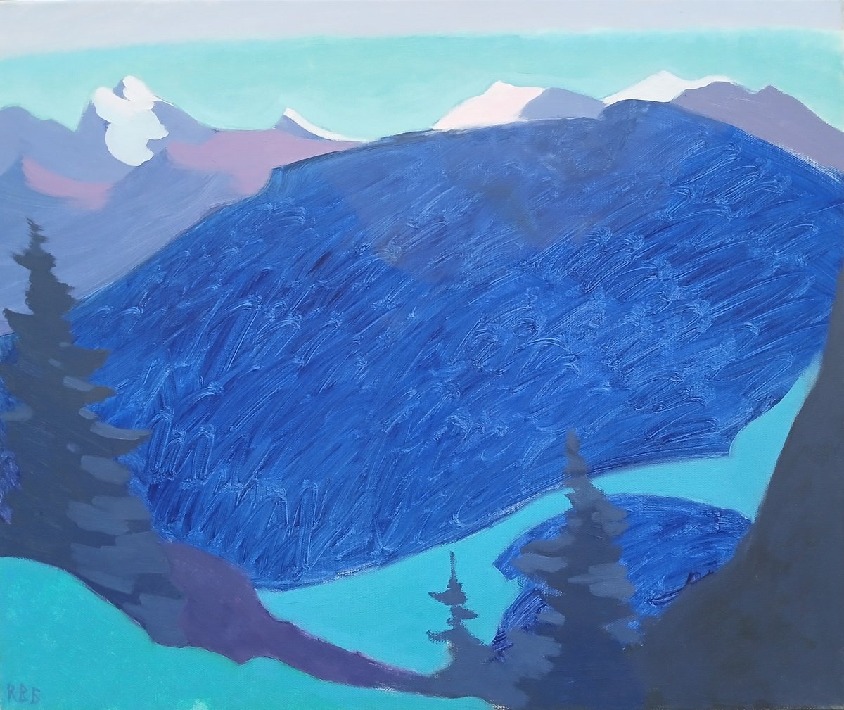 Impressionistic Landscape Oil Painting By Vasyl Koval, 24 X 20", Alps, Original Artwork