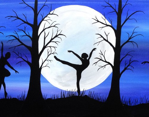 Silhouette painting-Share the dance in life by Rachel Olynuk