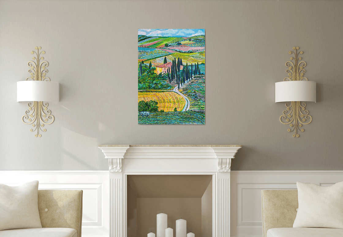 Original Acrylic Painting - Tuscany Landscape by Alexandra Djokic