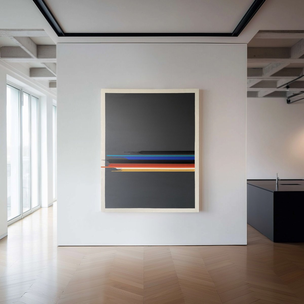 Geometric Abstract Acrylic Painting By Andrey Pavli, 47 X 59, Beam, Original Artwork