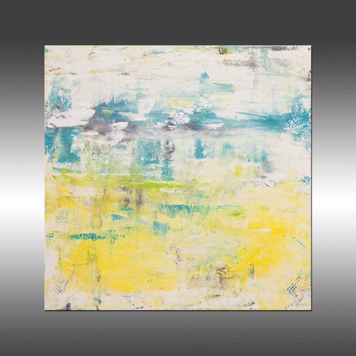 Abstract Acrylic Painting By Hilary Winfield, 24 X 24, Modern Industrial 48, Original Artwork