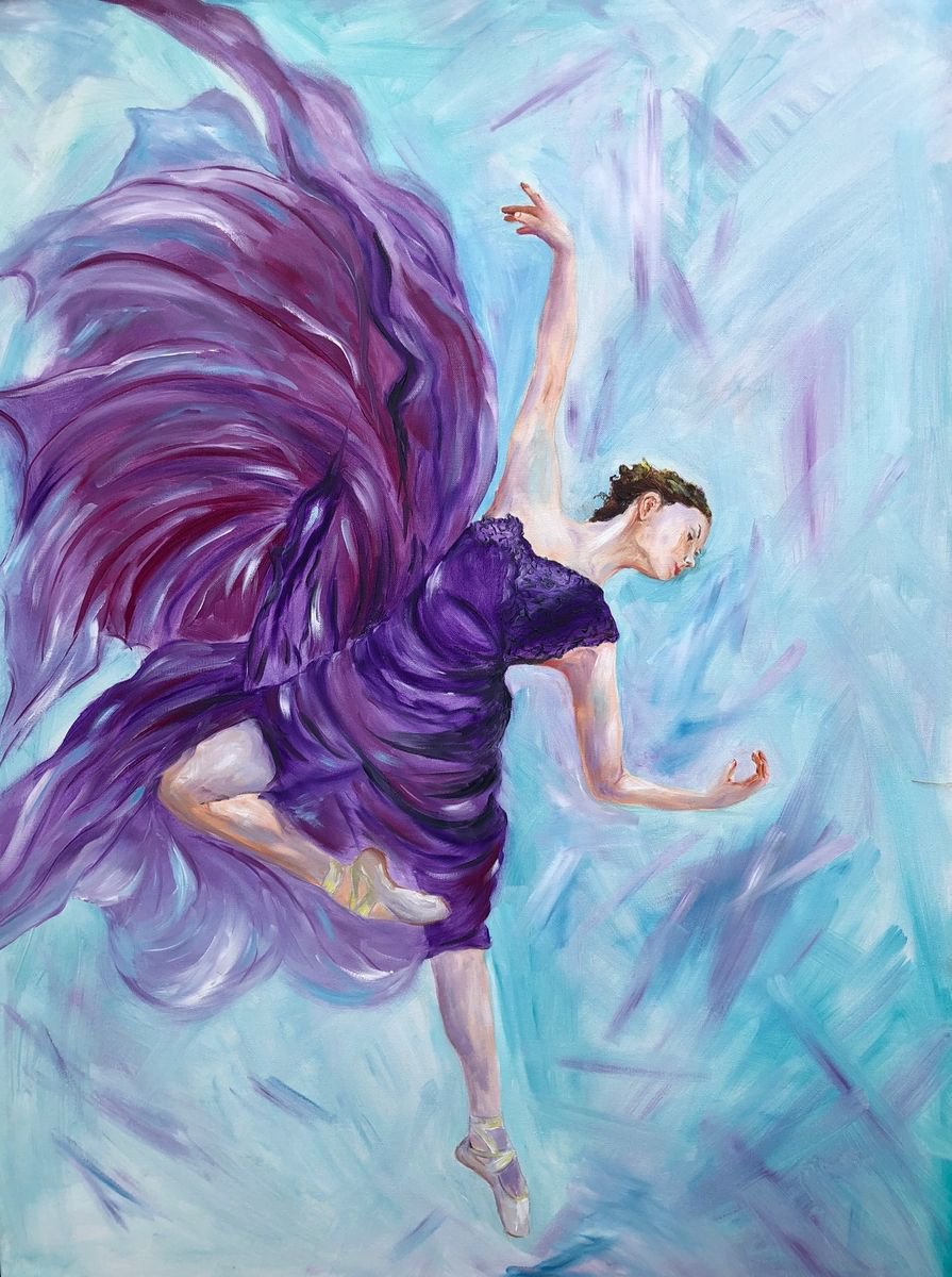 Impressionistic Portrait Oil Painting By Inna Montano, 30 X 40, Dancing Bolero, Original Artwork