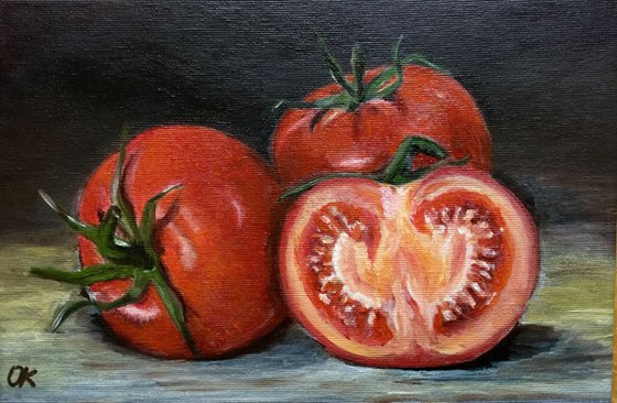 Ode to the tomato. Framed . Ready to hang .