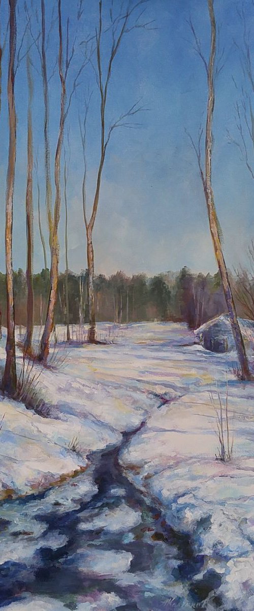 Spring stream 5 - Awakening,  15x30x1.5'' by Alexander Koltakov