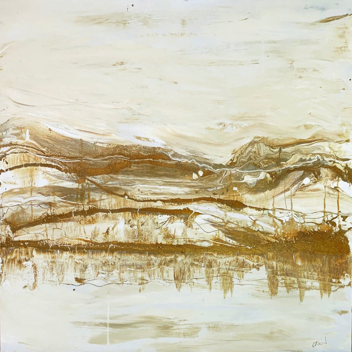 Gold Mountain Abstract Large XL by Carol Wood