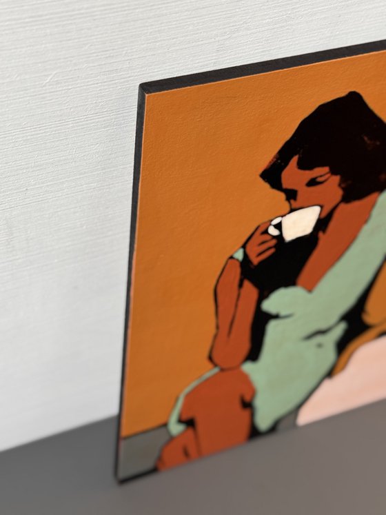 Women Drinking Coffee Original Painting