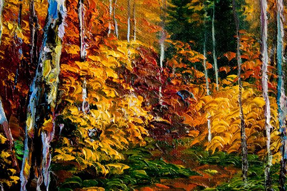 Birches in the autumn forest