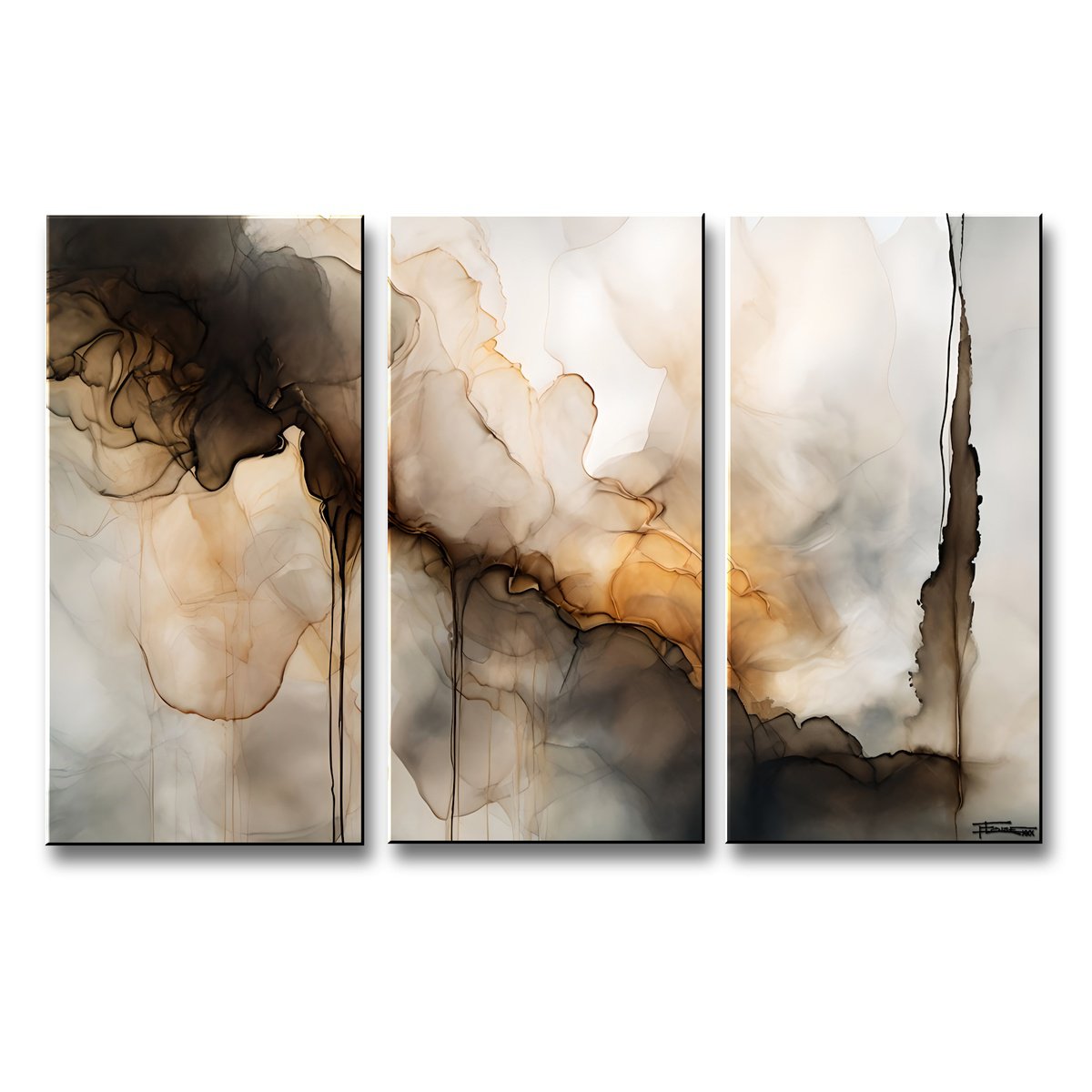 Organic Abstract Giclee Print By Eloise Holbrook, 72 X 48, Amber Dances - Abstract Giclee, Original Artwork