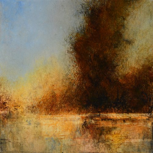 5" Squared, No.3, original acrylic landscape painting by Colin Slater