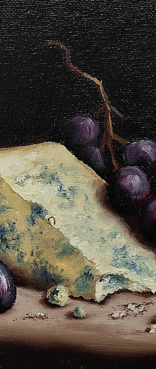 Stilton And Grapes  still life by Jane Palmer Art