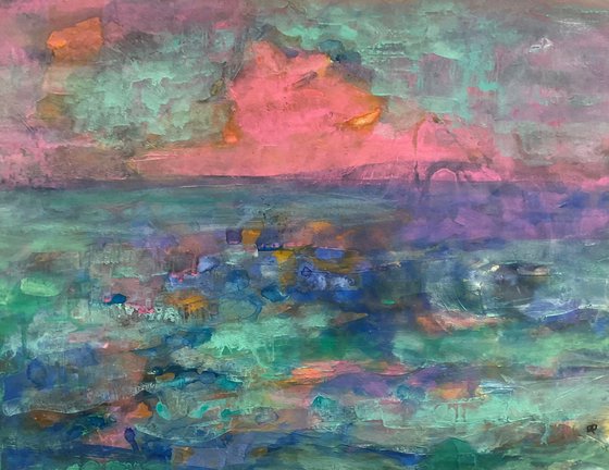 Pink cloud over Iona