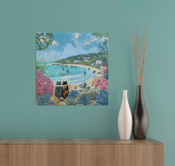 By the Seaside- cat painting