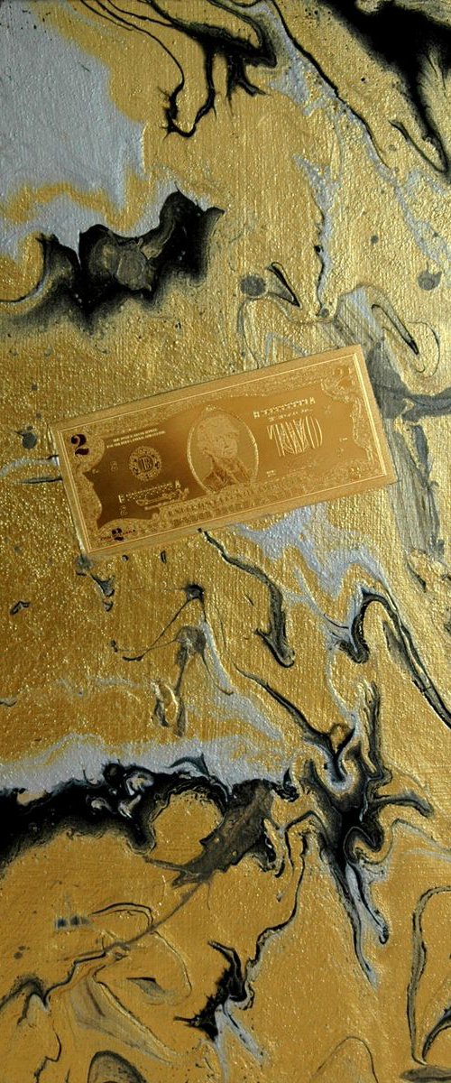 golden priority (golden $2,00 bill) by Conrad  Bloemers