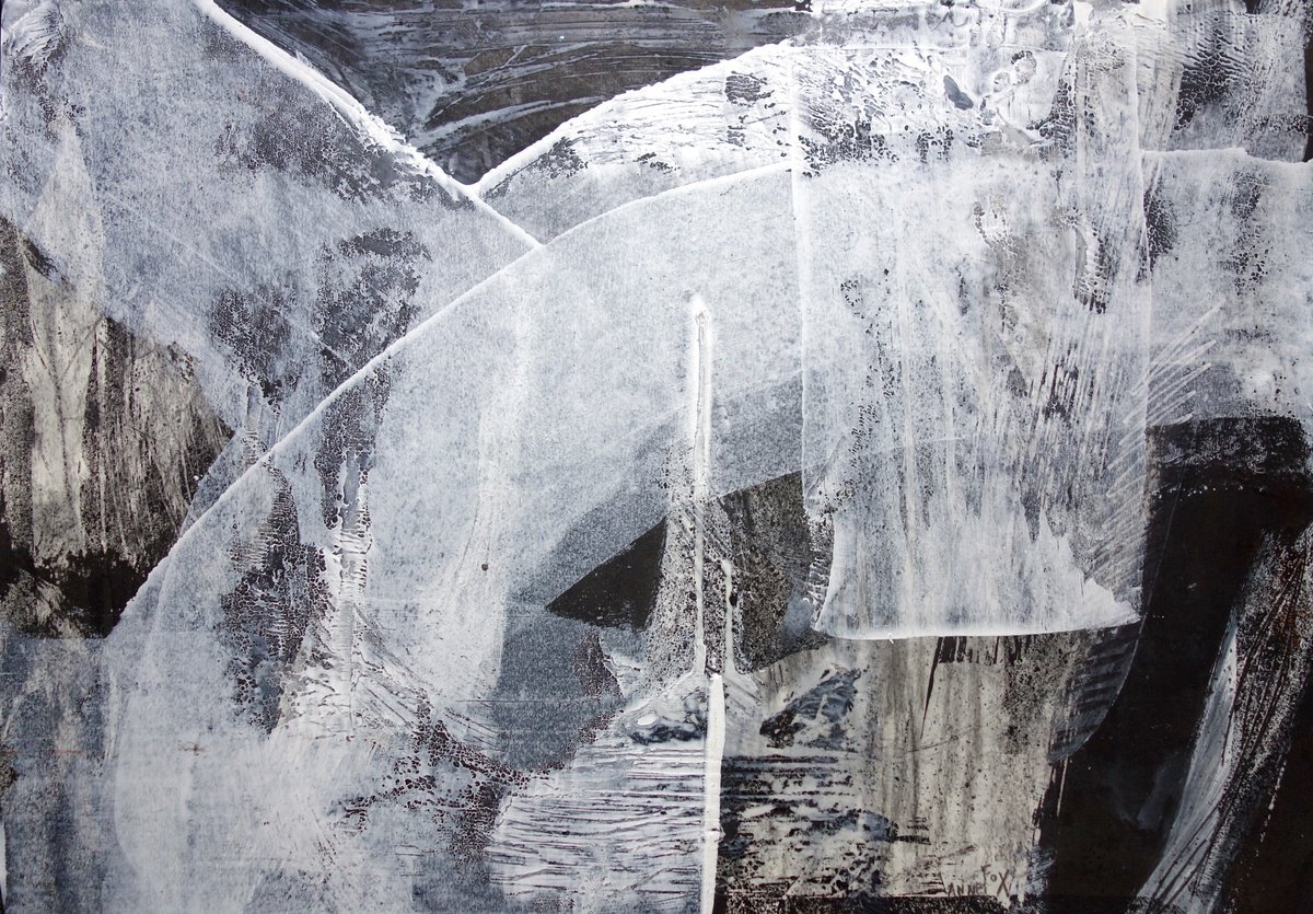 Abstract Landscape Oil Painting By Elizabeth Anne Fox, 23 X 16, Black River 17, Original Artwork