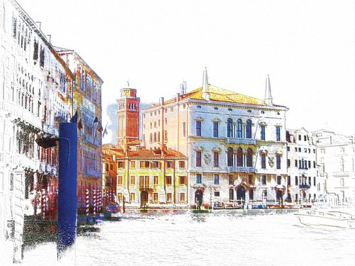 Trocitos de cielo, Venecia/XL large original artwork by Javier Diaz