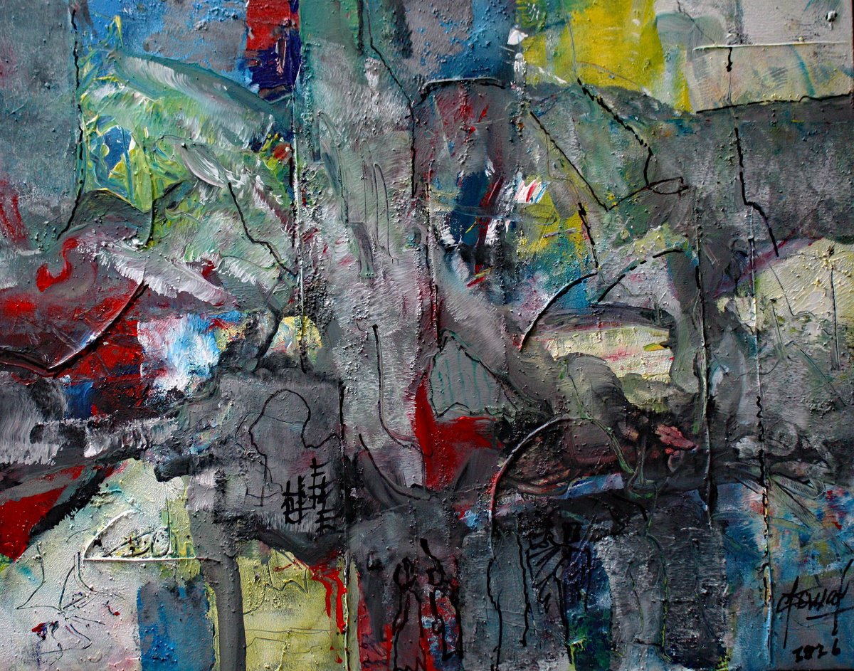 Painting , Montagnes Abstraites By Jacques Donneaud, 31 X 26, Artwork For Sale On Artfinder