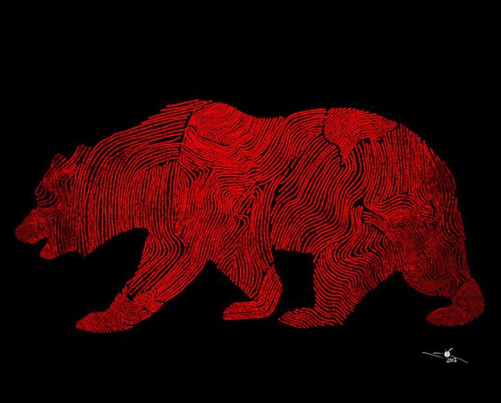 Bear Art, Framed Artwork, 16" x20"(40x50cm)