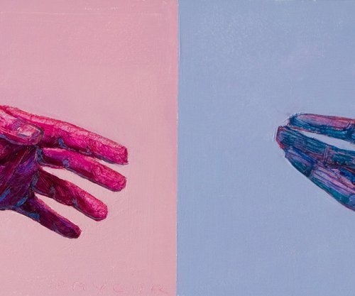 blue pink hands by Olivier Payeur