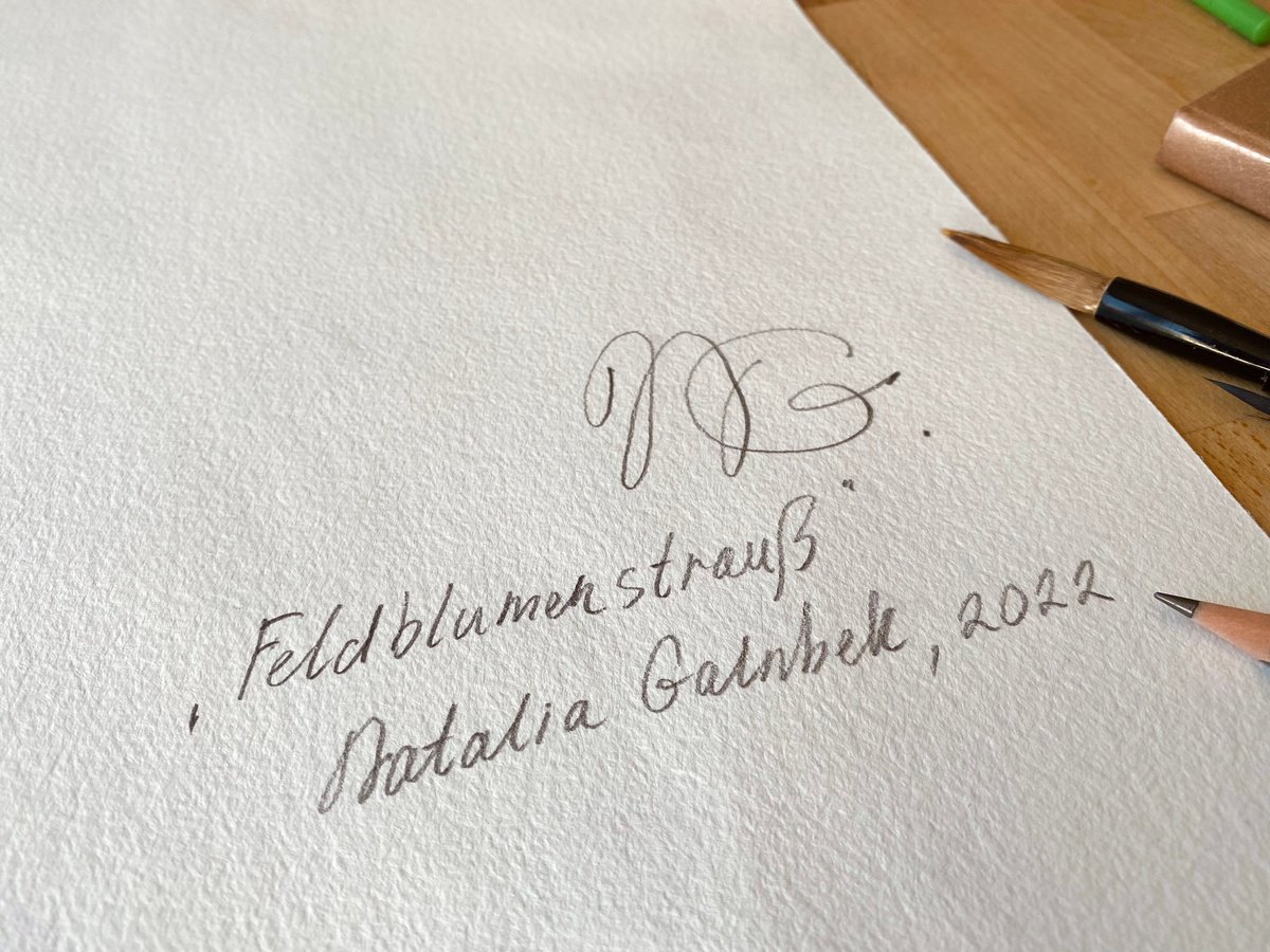 Impressionistic Botanical Watercolour By Natalia Galnbek, 14 X 19", Fieldflowers, Original Artwork