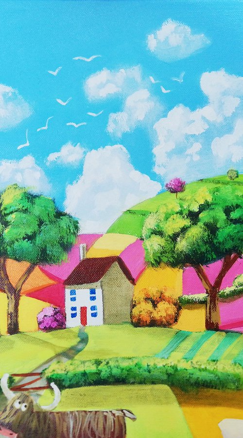 Cows and sheep by Gordon Bruce