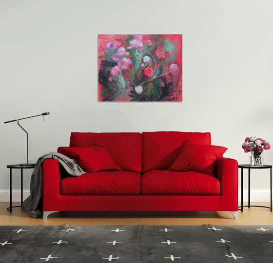 Peonies in red tones