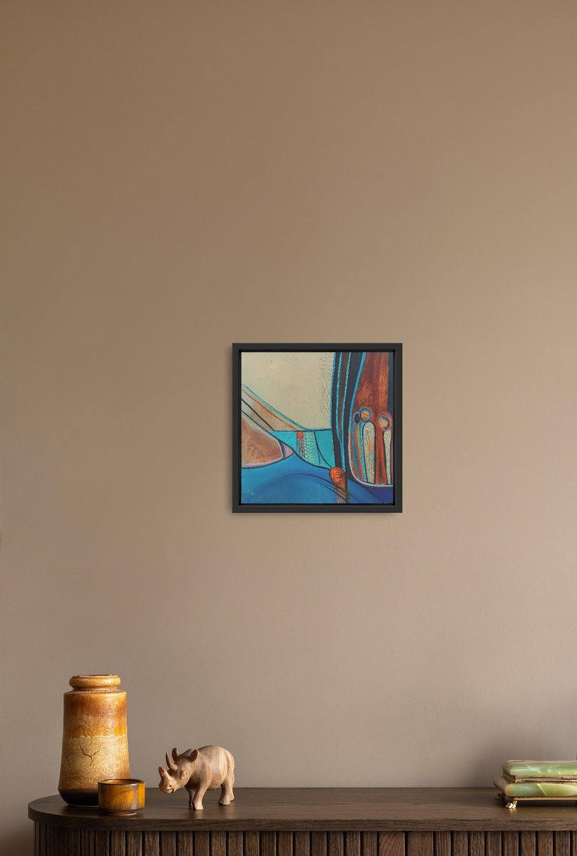 Abstract Landscape Oil Painting By Michael Hemming, 17 X 17", Rising Tide, Original Artwork