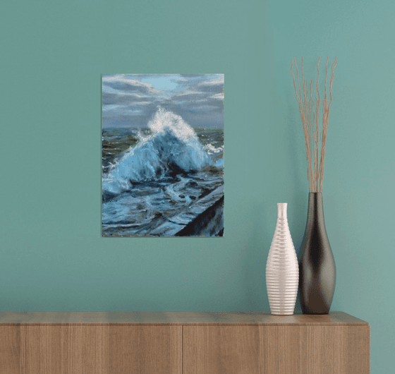 Crashing waves realistic ocean oil painting Aivazovsky inspired nautical oil art oil seascape living room wall art marine painting, nautical art 100% Hand Painted