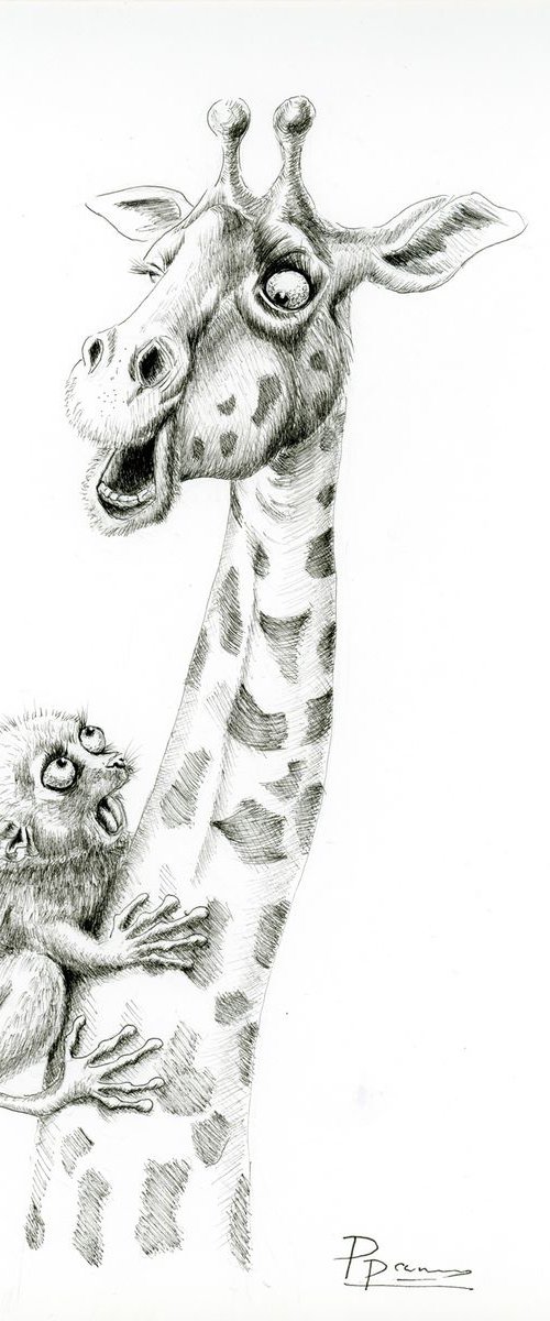 Giraffe and Tarsier by Olga Tchefranov (Shefranov)