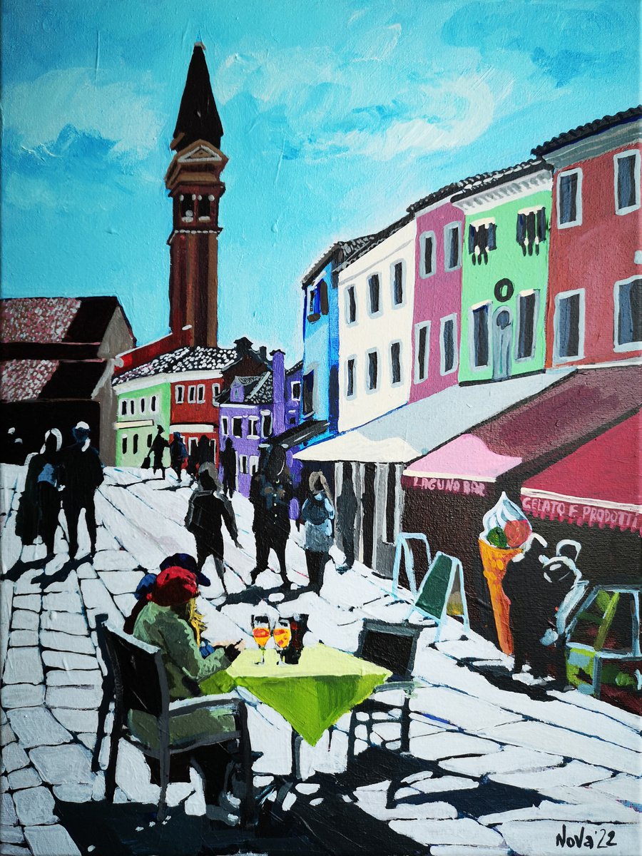 Afternoon Aperitif In Burano By Jelena Nova, 12 X 16, Artwork For Sale On Artfinder