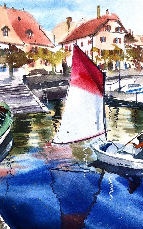 Sailing School in Lutry by Ksenia Astakhova