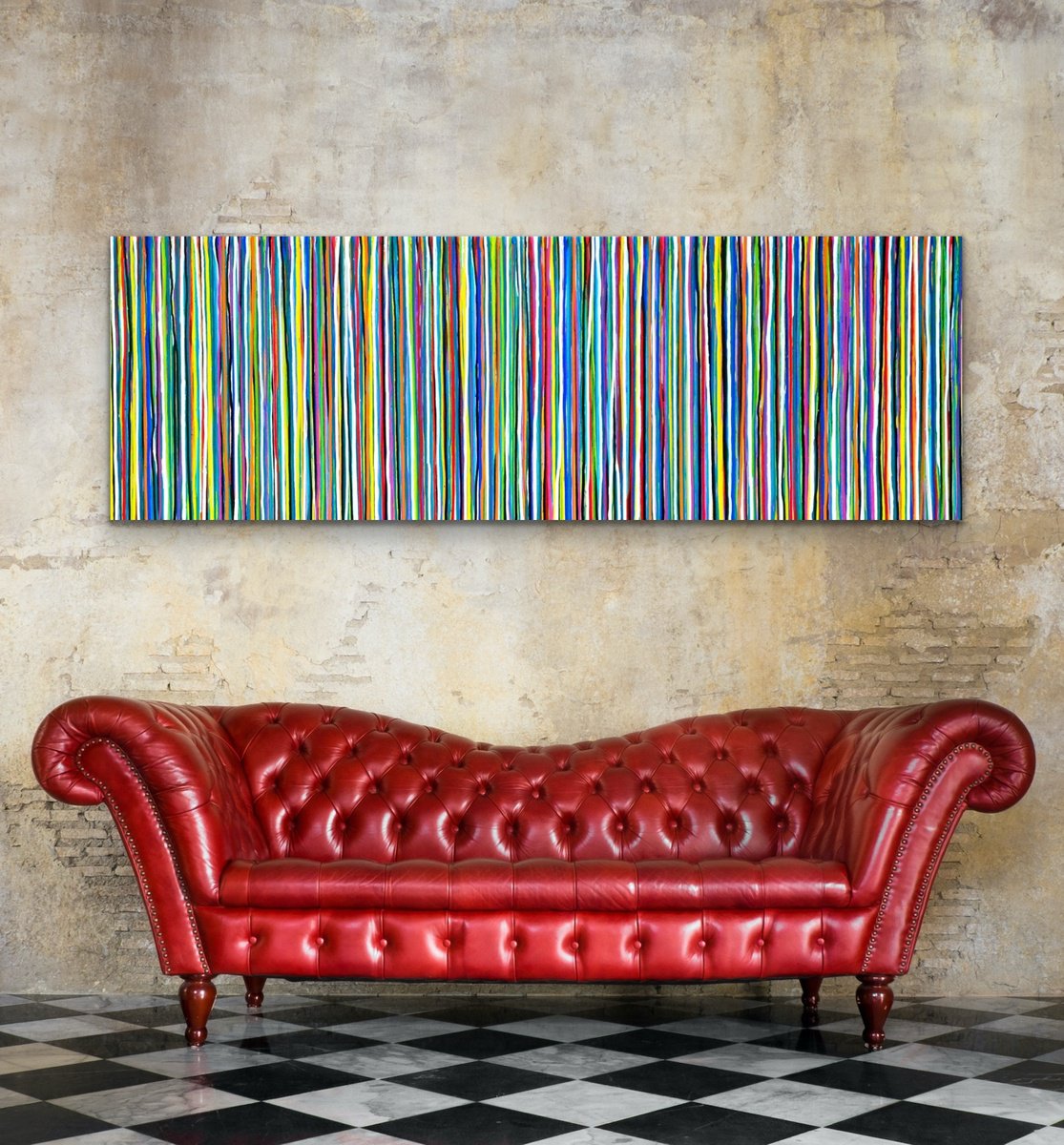 Abstract Acrylic Painting By Carla Sa Fernandes, 71 X 24, The Emotional Creation #410, Original Artwork