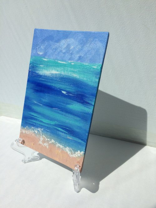 Seascape abstract mini painting. by Olga Ivanova
