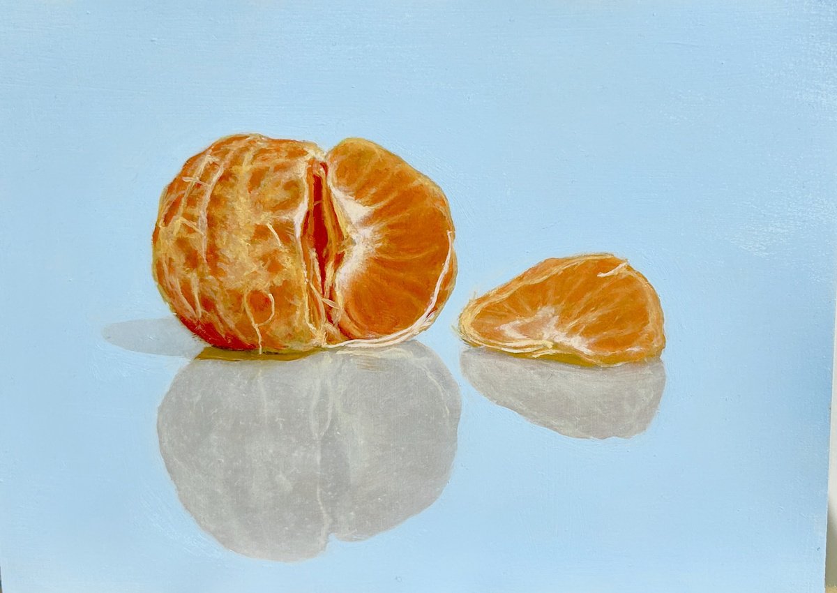 Photorealistic Still Life Oil Painting By Christopher Witchall, 8 X 6, Easy Peeler, Original Artwork