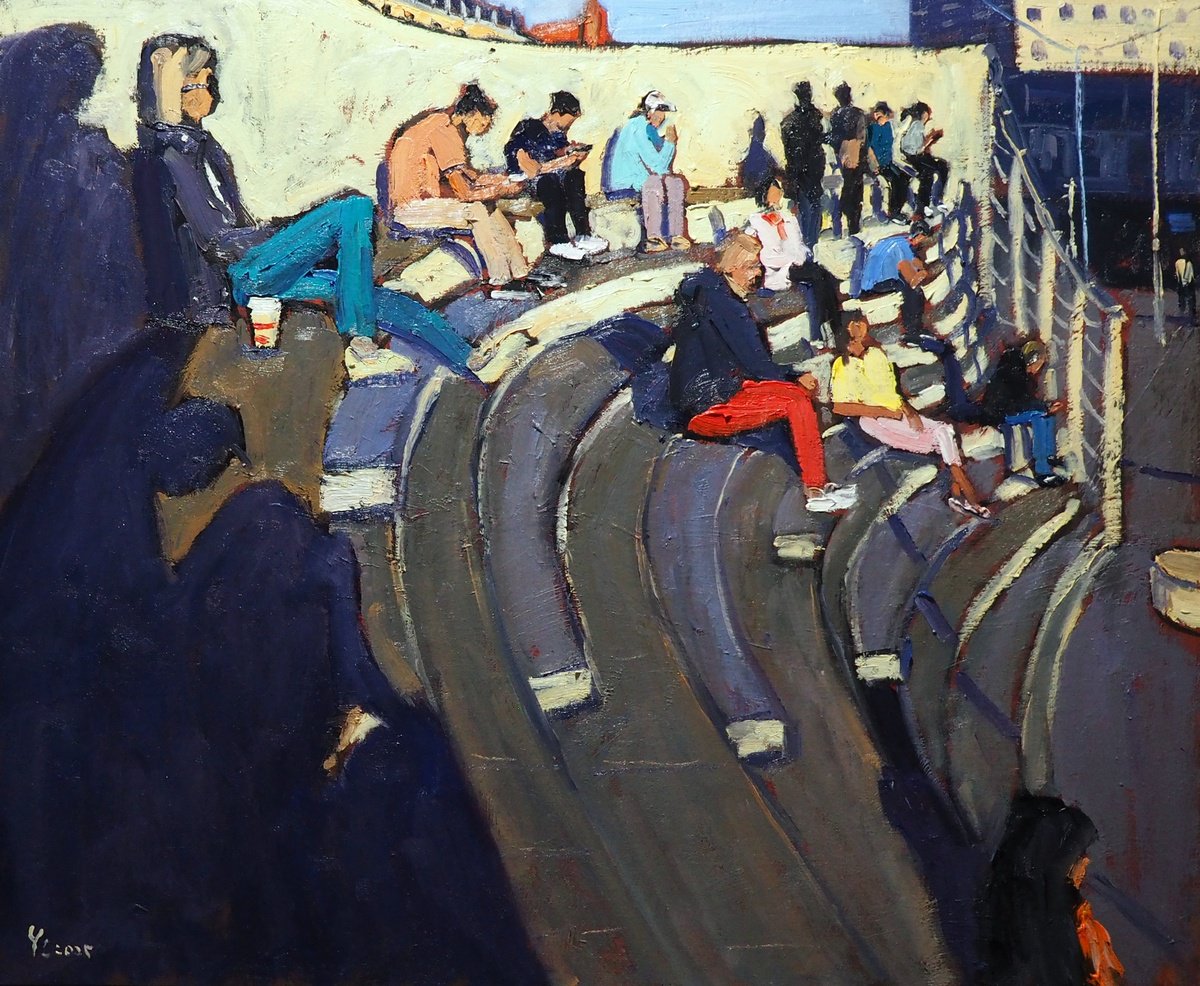 Impressionistic Landscape Oil Painting By Yuanyuan Liu, 26 X 21", A Brief Pause, Original Artwork