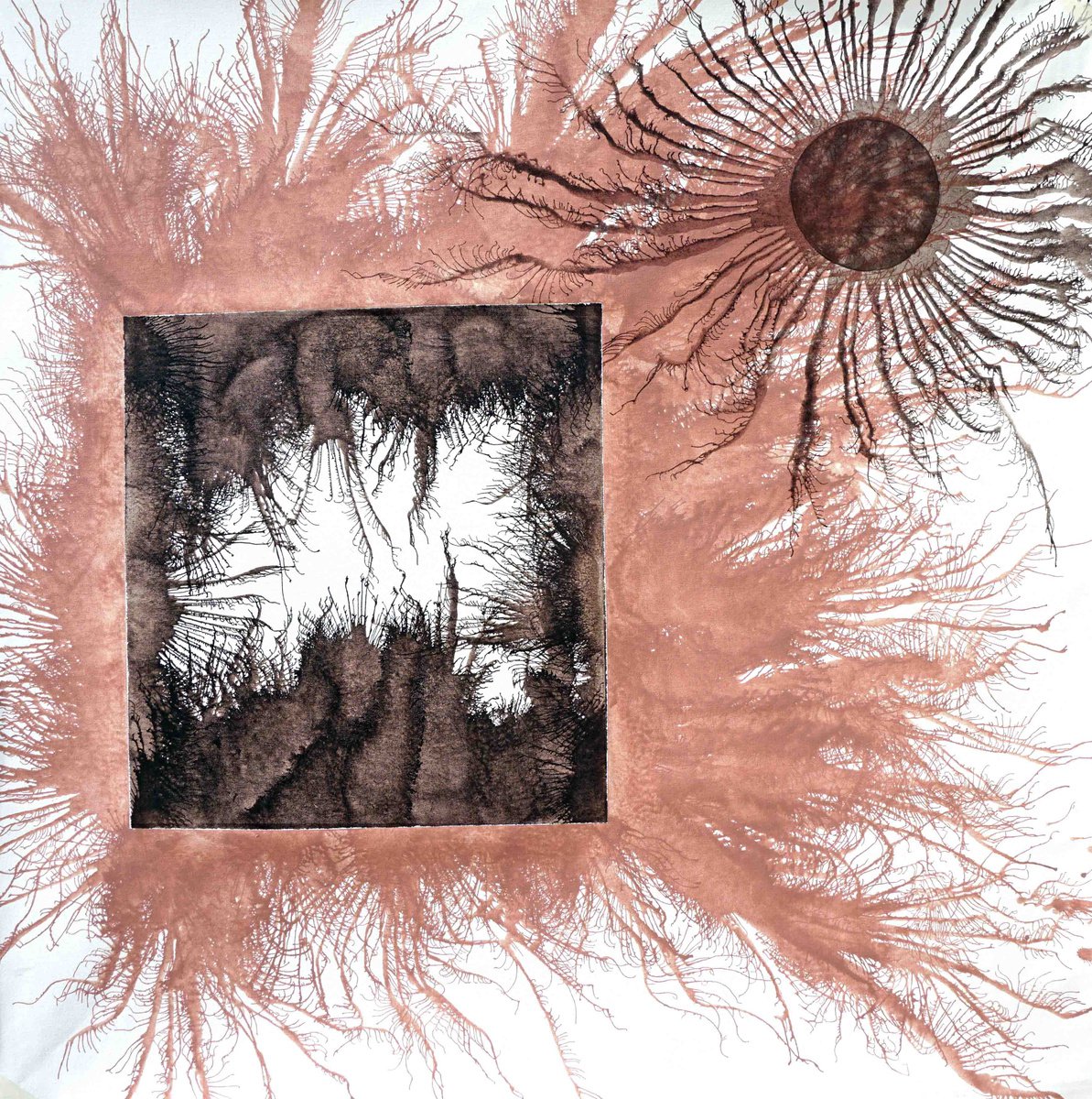 Abstract Acrylic Painting By Sumit Mehndiratta, 45 X 45", Exploflora Series Nº83, Original Artwork