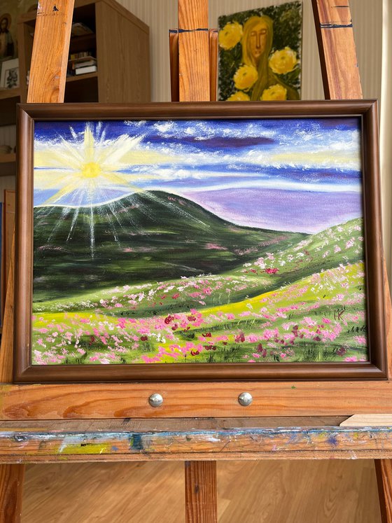 Flowering Mountains oil original painting