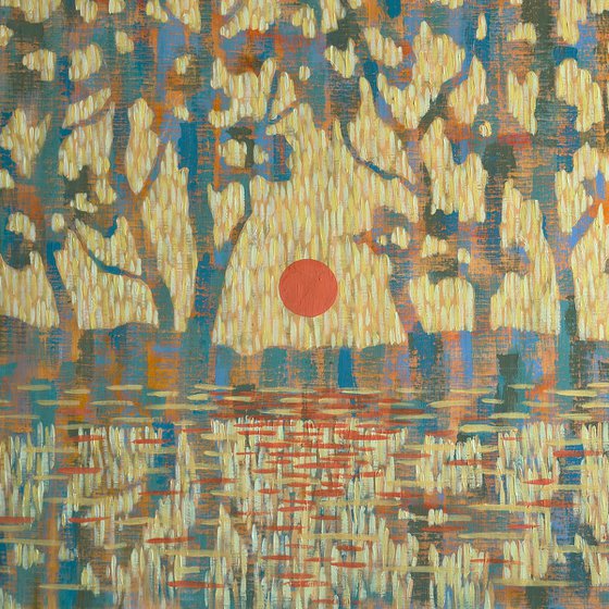 Pine Reflections at Sunset