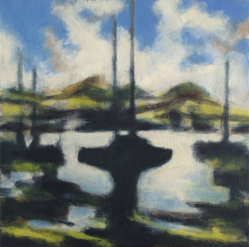 Boats on the estuary 2 by Hugo Lines