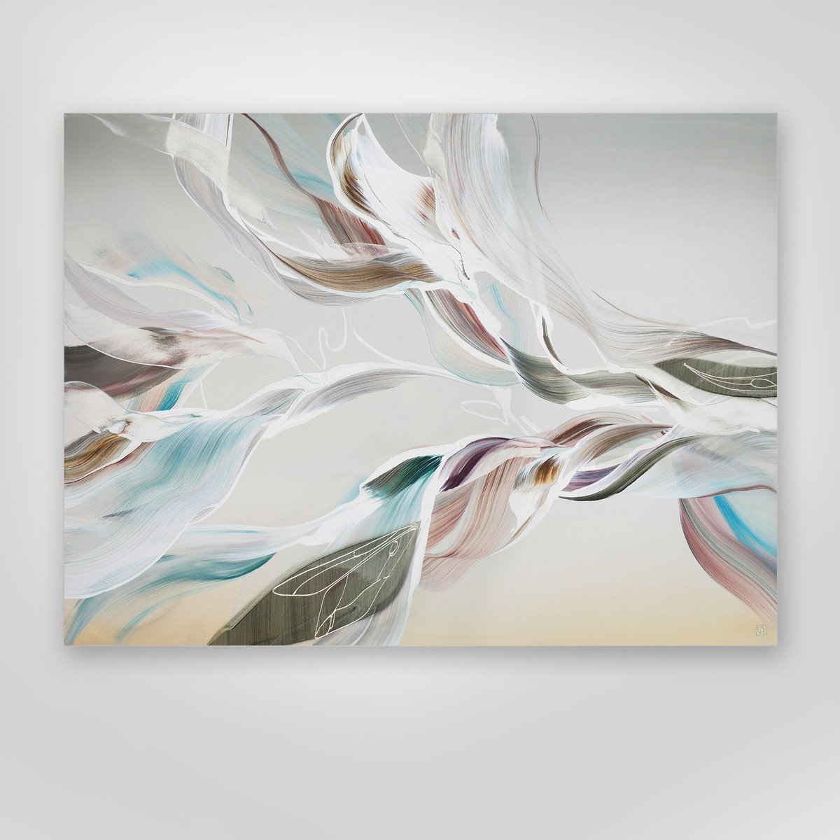 Abstract Acrylic Painting By Novi Lim, 48 X 36", Fly Away, Original Artwork