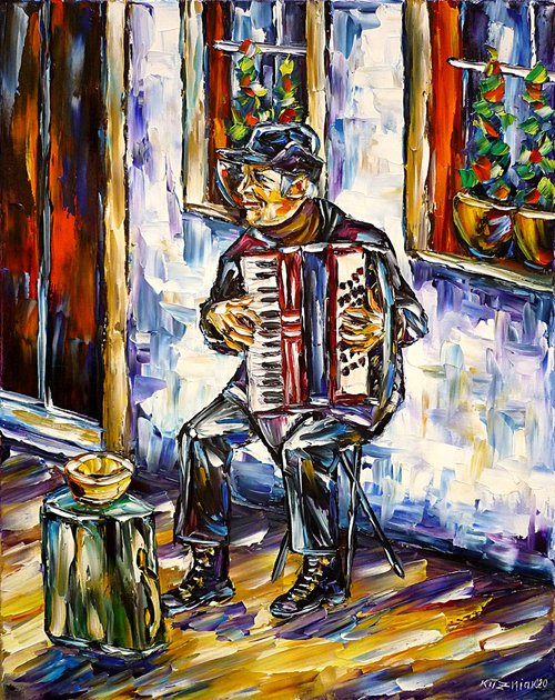 The Accordion Player by Mirek Kuzniar