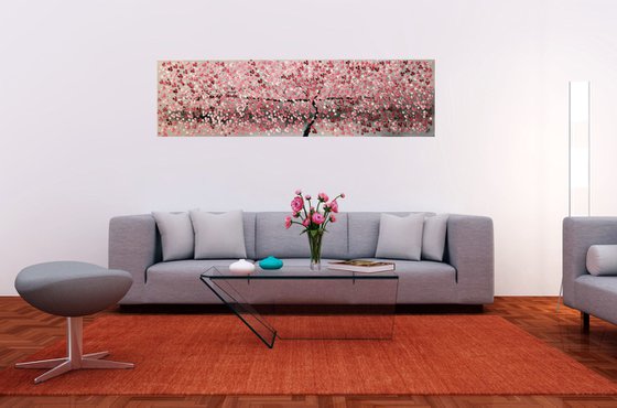 Wunschbaum - Abstract - Acrylic Painting - Canvas Art - Wall Art - Flower Painting - Ready to Hang