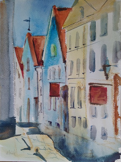 sketch Tallinn street by Irina Bibik-Chkolian