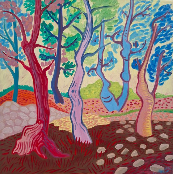 Morning Landscape with Pines