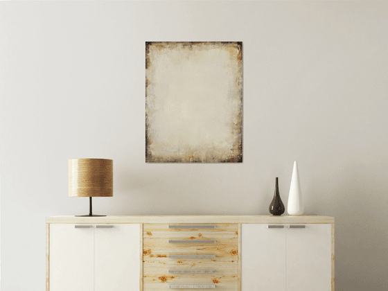 Beige Field 211010, minimalist white texture abstract