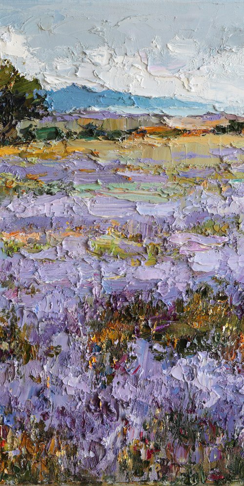 Lavender Field with a Lone Tree by Anastasiia Valiulina
